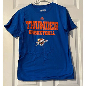 Adidas Oklahoma City Thunder Blue Basketball NBA Adult T-Shirt Men's Size Medium